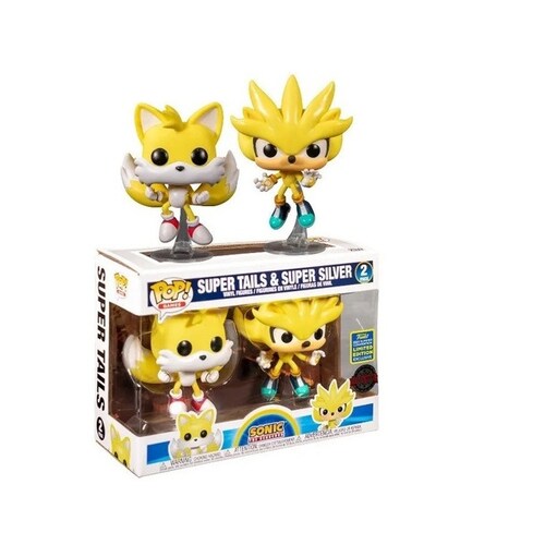 Funko Pop Super Tails & Super Silver 2020 Summer Convention Edicion Especial