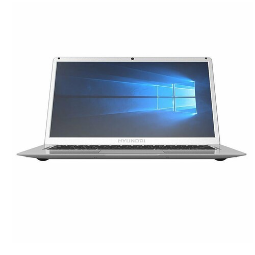 Laptop Hyundai - Intel Celeron doble núcleo - 64GB eMMC - RAM 4GB - W10 + Caja de colores + Base + Mouse + Audífonos