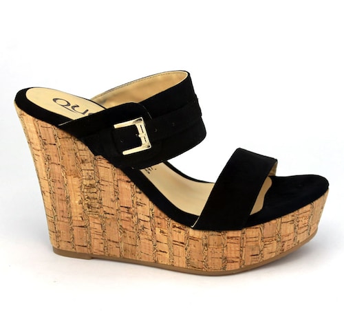 Zapatos De Meter Plataforma Forrada en Corcho 2 Tiras