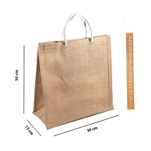 Bolsa Ecologica de Yute y Asa de Algodón 30 x 30 cm