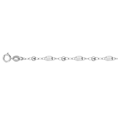 Pulsera Semilla Diamantada de 18cm en Plata .925
