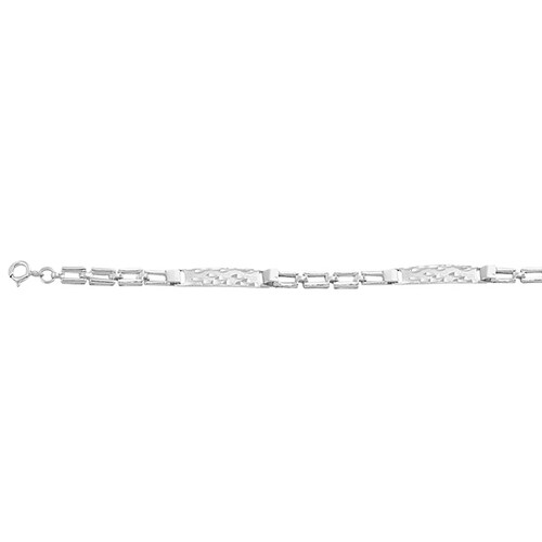 Esclava de Placas Diamantada de 18cm en Plata .925 