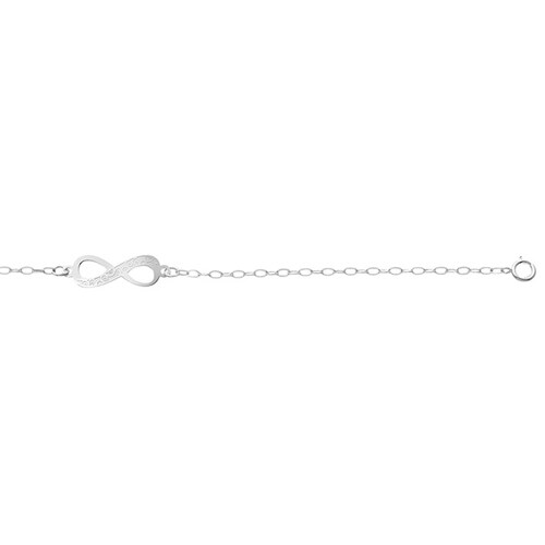 Pulsera Infinito con Detalle con Láser de 18cm en Plata .925