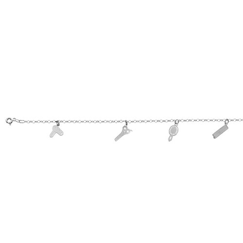 Pulsera Estilista con detalles en Laser de 18cm en Plata .925
