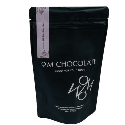 Chocolate Om, Bolsa con 6 Trufas Artesanales Hechos a Mano, 55% Chocolate Amargo, 90 Gramos	