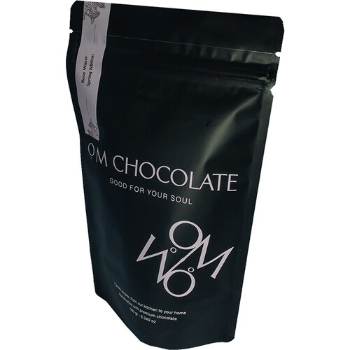 Om Chocolate,Bolsa de 12 Trufas Artesanales de Temporada Hechos a Mano, Agua de rosas 65% Dark Chocolate, 180 gramos	