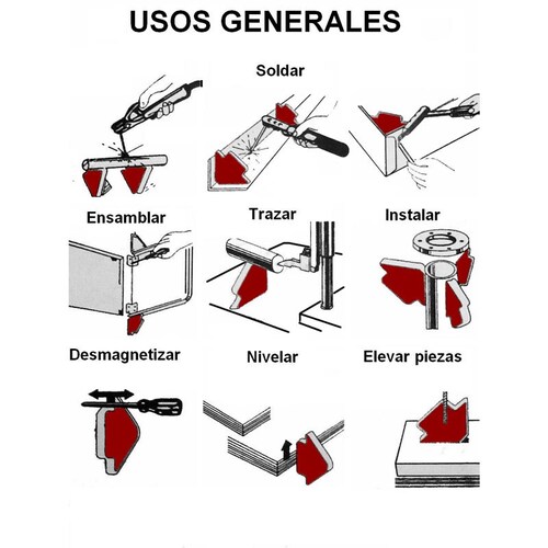 Paquete De 4 Escuadras Para Soldar 3Pulg Imán Soldar Husky