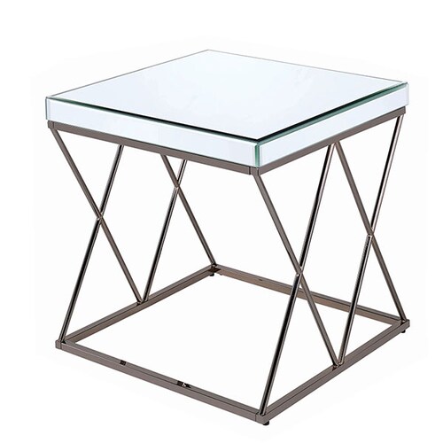 Mesa lateral color blanco con gris - Coaster 705477 