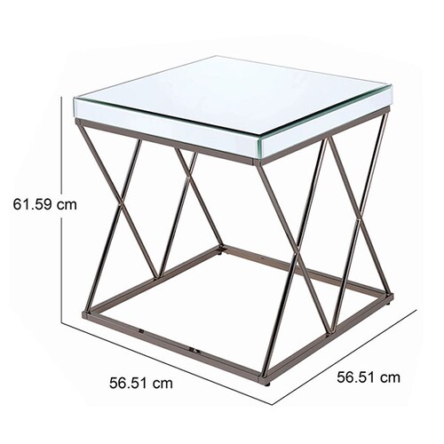 Mesa lateral color blanco con gris - Coaster 705477 