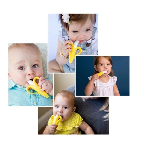 Cepillo Dental Para Bebé Aseo Plátano Pediátrico Encías 