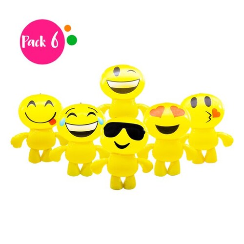 Paquete de 6 Inflables en Forma de Emoji