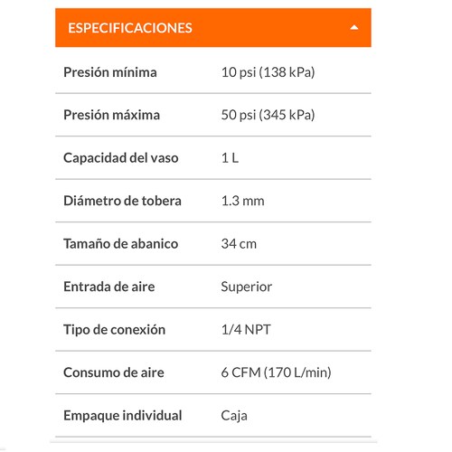 PISTOLA PARA PINTAR BAJA PRESION 10 PSI CARPINTERIA Y HERRERIA TRUPER