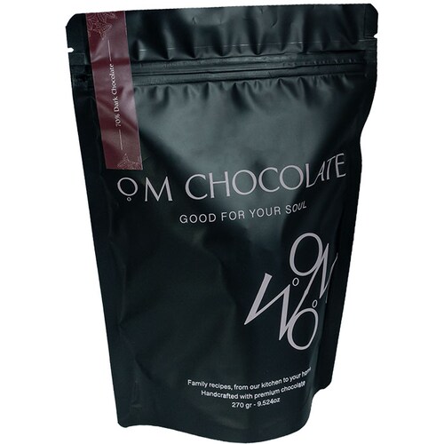 Chocolate Om, Bolsa con 18 Trufas Artesanales Hechos a Mano, 70% Chocolate Amargo, 270 Gramos