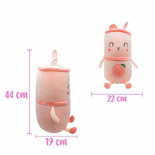 Peluche de Vaso de Malteada de Fresa Color Rosa Pastel Kawaii