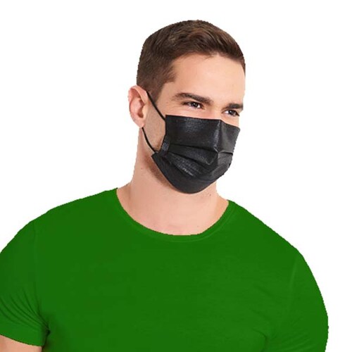  Cubrebocas Hokins  3000p z Color Negro Termosellado Registro Sanitario Cofepris SSA 0341C2021
