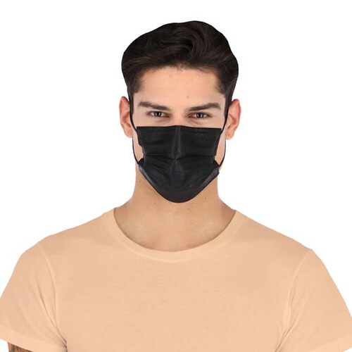  Cubrebocas Hokins  3000p z Color Negro Termosellado Registro Sanitario Cofepris SSA 0341C2021