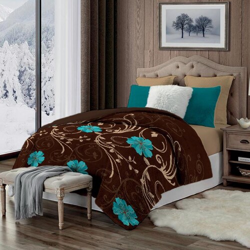 Cobertor con Borrega King Size Extra Suave," Modelo Burdeos" , Capitonado y Calientito. Tela Polar Flannel con Borrega