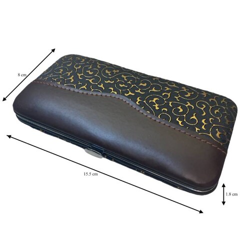 Kit de manicure y pedicure de 12 piezas Negro-Café-Dorado