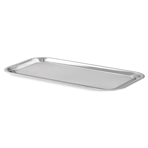 Charola de Pewter Rectangular para Servicio- Bandeja de Aluminio Pulido (63 x 23 cm)