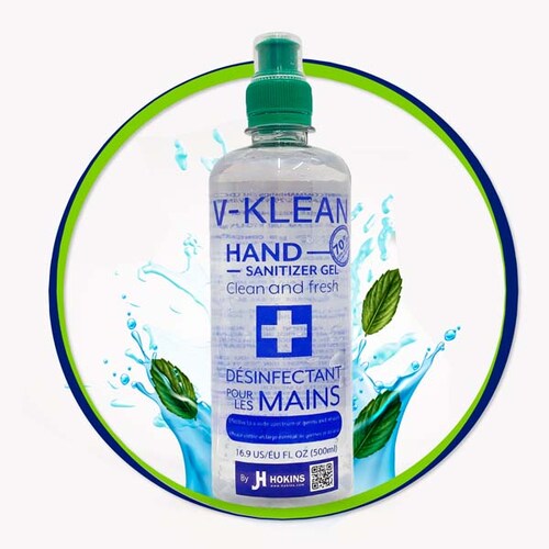 Gel Antibacterial Desinfectante Sanitizante  de Manos By Jh Hokins 70% Alcohol 12 Piezas/Pack  500ml