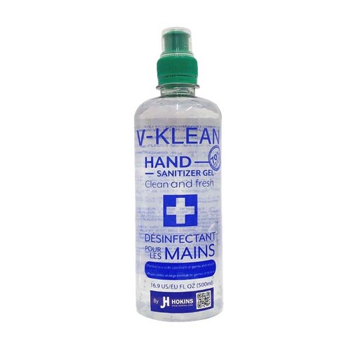 Gel Antibacterial Desinfectante Sanitizante  de Manos By Jh Hokins 70% Alcohol 12 Piezas/Pack  500ml