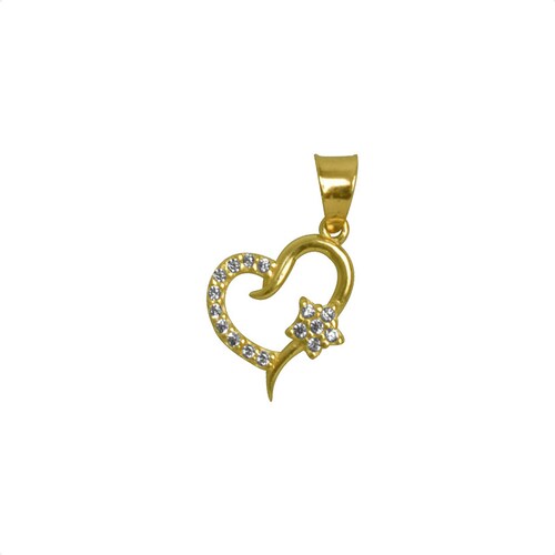 Dije Corazón Estrella Brillante VAROURO  Oro 10k + Cadena De Regalo
