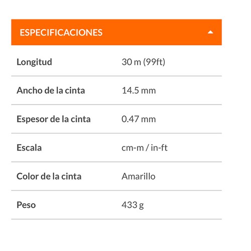 CINTA DE MEDICION LARGA FIBRA DE VIDRIO DE 30 M TRUPER PARA CONSTRUCCION 