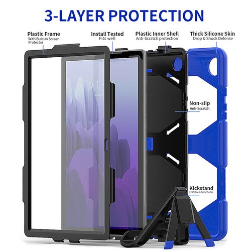Funda De Uso Rudo Para Tablet Samsung Galaxy Tab A7 Modelo SM-T500 SM-T505 Tamaño 10.4 Plg. (2020) Azul