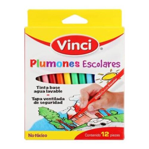 Marcador para Colorear Delgado Caja Con 12 Piezas Vinci