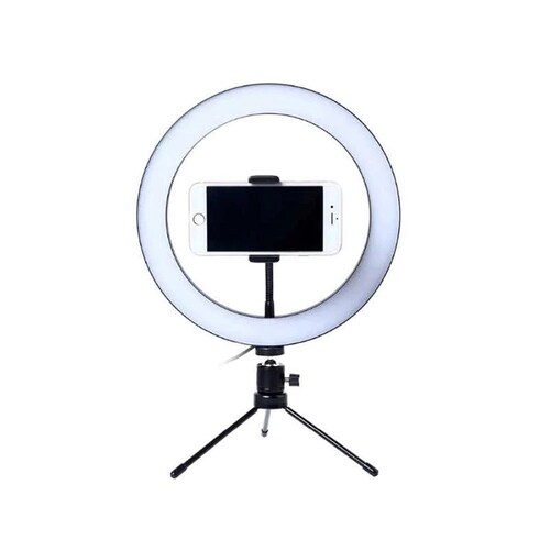 Aro de Luz Led 8 pulgadas para selfies con tripie portatil para escritorio