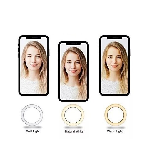 Aro de Luz Led 8 pulgadas para selfies con tripie portatil para escritorio