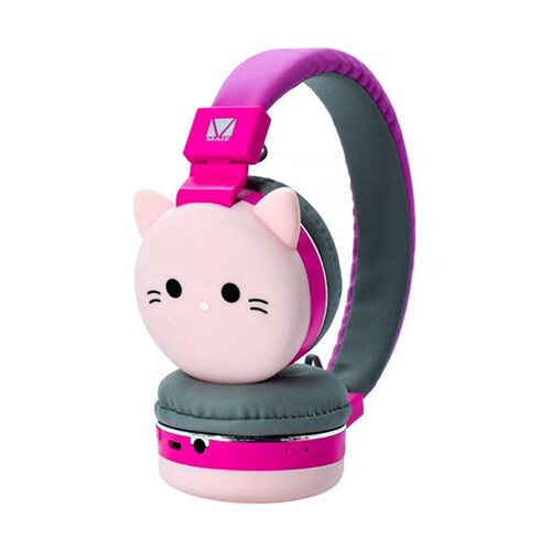AUDIFONOS INALAMBRICOS EN FORMA DE GATO COLOR ROSA