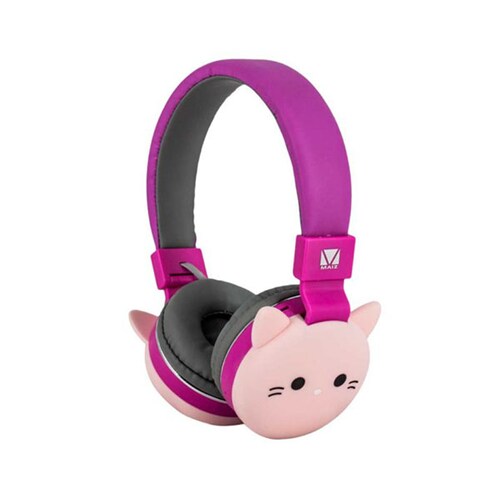 AUDIFONOS INALAMBRICOS EN FORMA DE GATO COLOR ROSA