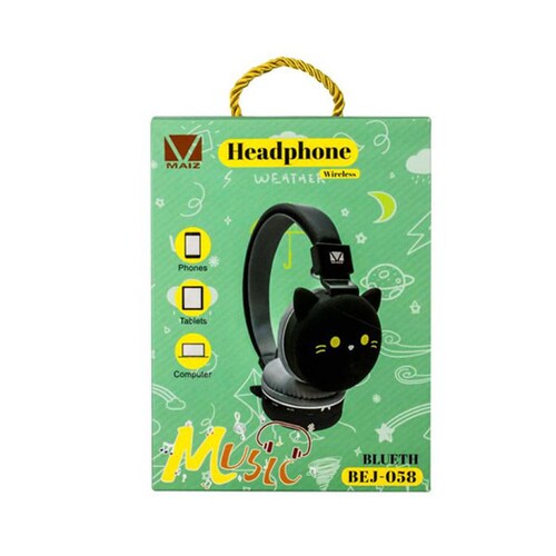 AUDIFONOS INALAMBRICOS EN FORMA DE GATO COLOR ROSA