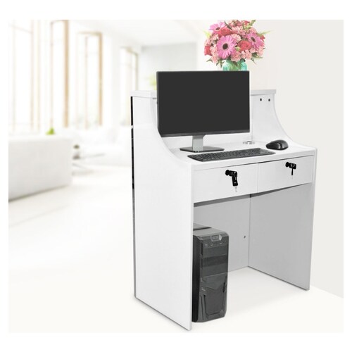 Mueble Recepcion Estetica Peluqueria Barberia Escritorio Blanco