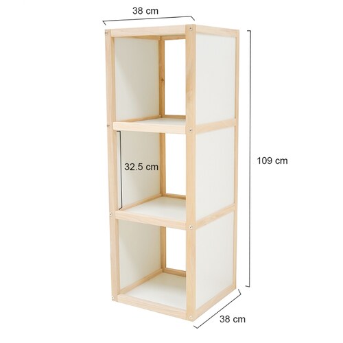 Cubo Triple Montessori De Madera Estante Librero Organizador