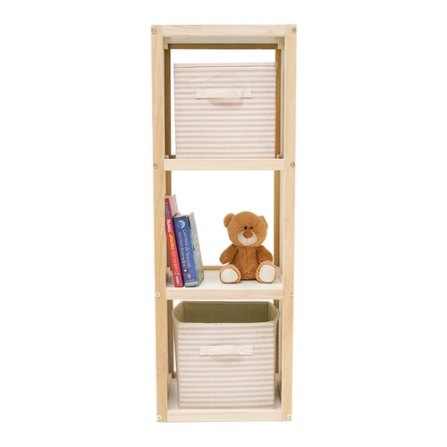 Cubo Triple Montessori De Madera Estante Librero Organizador