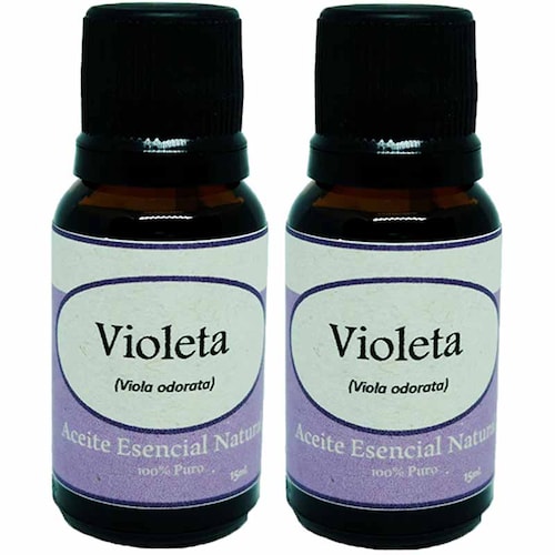 Violeta Aceite Esencial Natural 2 Frascos Kit Aromaterapia Difusor Krisamex 