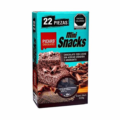 Mini Snacks de Amaranto con Chocolate sin Azúcar, Picard 330g (22 piezas)