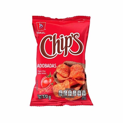 Surtido De Papás Fritas, Chips, 4 de 170g c/u.
