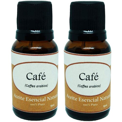Cafe Aceite Esencial Natural 2 Frascos Kit Aromaterapia Difusor Krisamex
