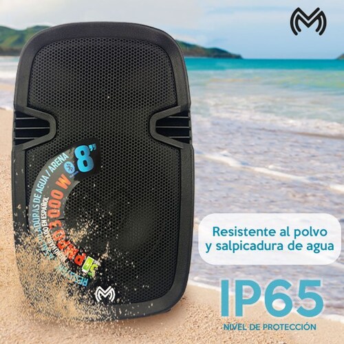 Bafle Portátil Todo terreno De 8" Resistente A Salpicaduras De Agua Polvo Y Arena Master MAHM-EXTREME8