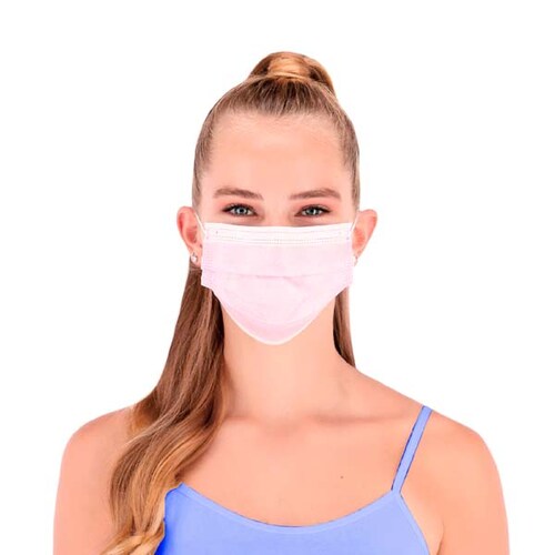 Cubrebocas Termosellado Tricapa Desechable 30 Pza Color Rosa JH Hokins Calidad Premium Grado Quirurgico Registro Sanitario