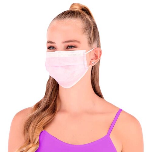 Cubrebocas Termosellado Tricapa Desechable 30 Pza Color Rosa JH Hokins Calidad Premium Grado Quirurgico Registro Sanitario