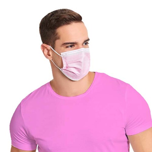 Cubrebocas Termosellado Tricapa Desechable 30 Pza Color Rosa JH Hokins Calidad Premium Grado Quirurgico Registro Sanitario