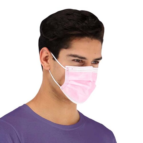 Cubrebocas Termosellado Tricapa Desechable 30 Pza Color Rosa JH Hokins Calidad Premium Grado Quirurgico Registro Sanitario