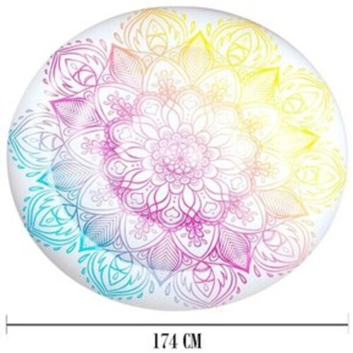 Salvavidas Inflable De Mandala + 6 Portavasos De Unicornio Multicolor