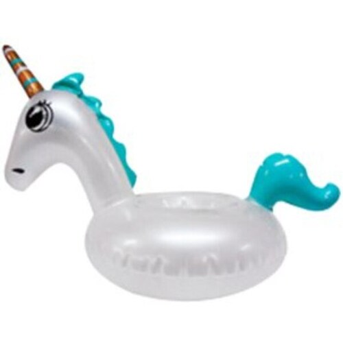 Salvavidas Inflable De Mandala + 6 Portavasos De Unicornio Multicolor
