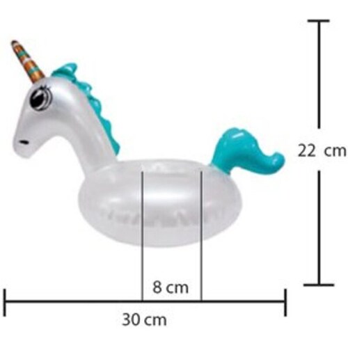 Salvavidas Inflable De Mandala + 6 Portavasos De Unicornio Multicolor