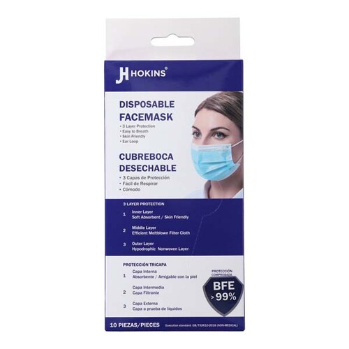 Cubrebocas Termosellado Tricapa Desechable 500 Pza Color Rosa JH Hokins Calidad Premium Grado Quirurgico Registro Sanitario